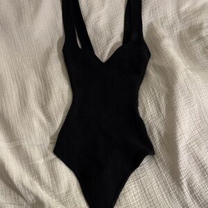 AF black ribbed body suit